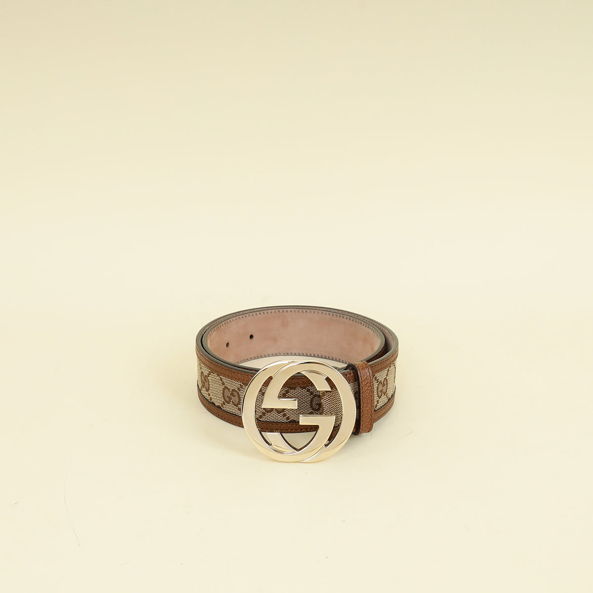 Gucci Brown GG Buckle Belt 30