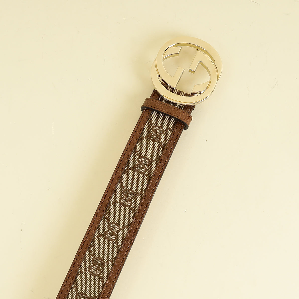 Gucci Brown GG Buckle Belt 30