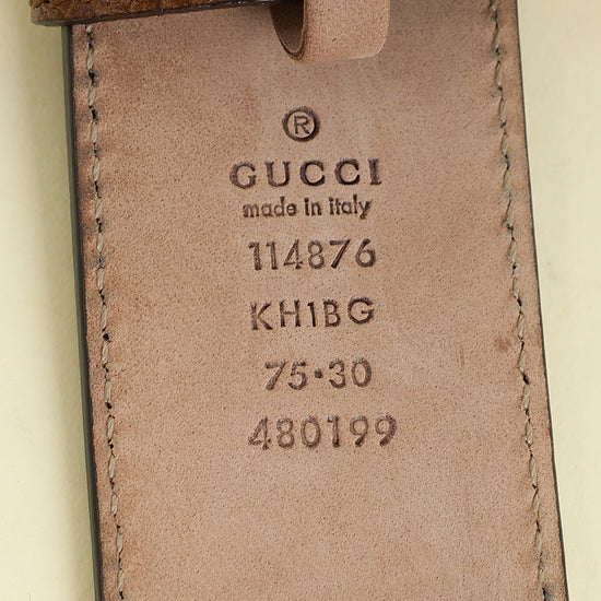 Gucci Brown GG Buckle Belt 30