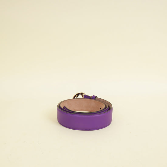 Gucci Purple Interlocking GG Buckle Belt 38