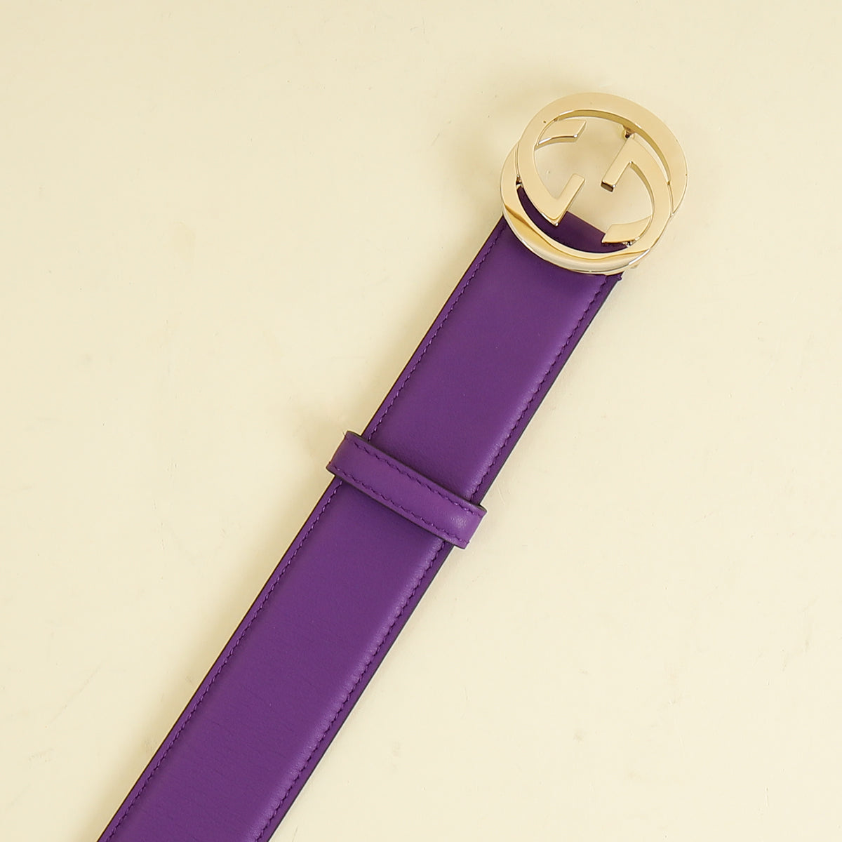 Gucci Purple Interlocking GG Buckle Belt 38