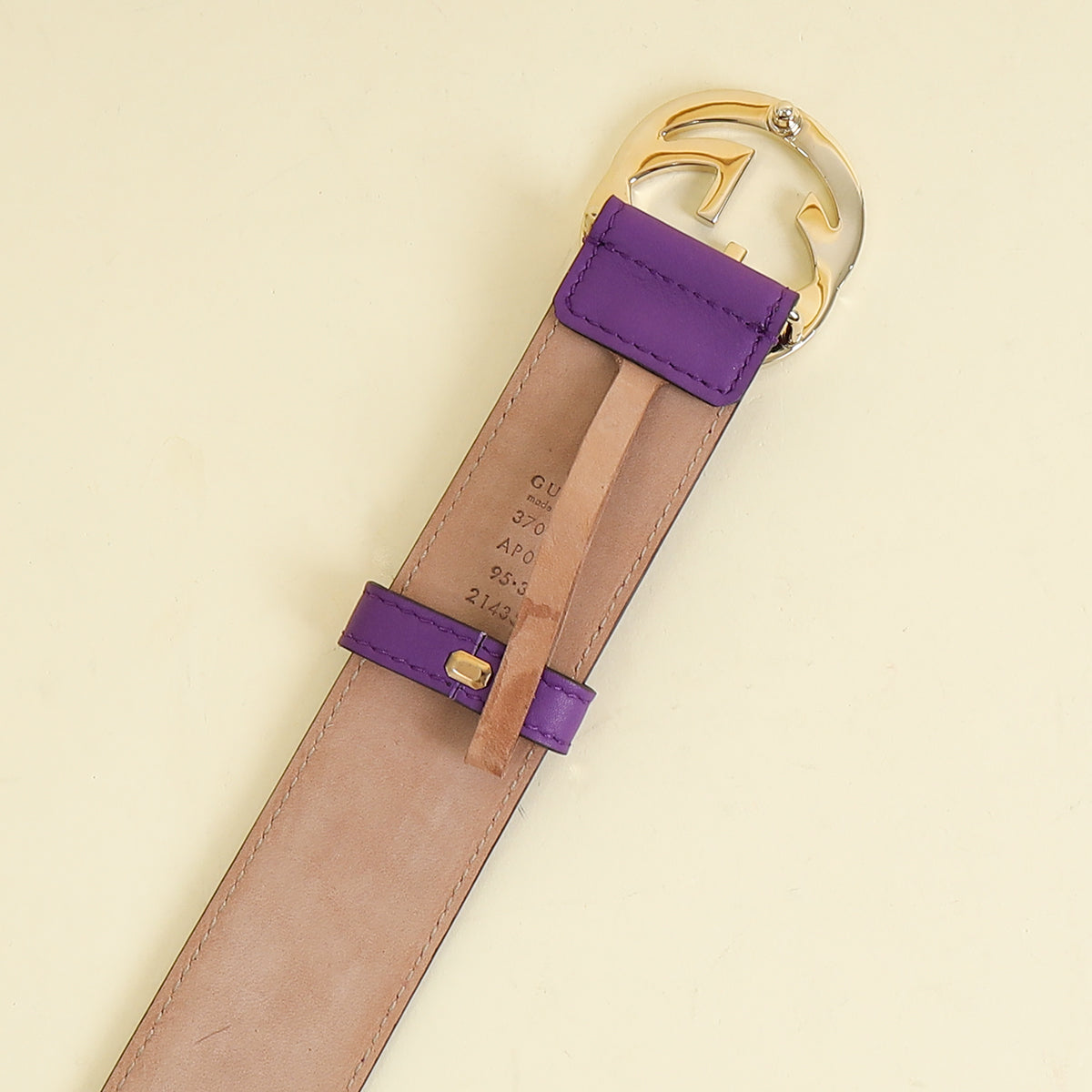 Gucci Purple Interlocking GG Buckle Belt 38