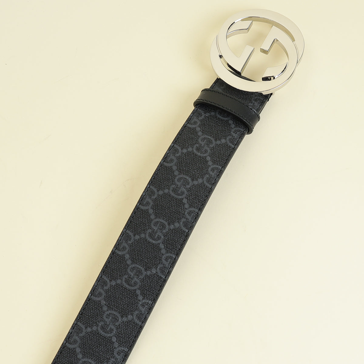 Gucci Bicolor Interlocking G Buckle Supreme Belt 40