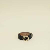 Gucci Black Interlocking G Buckle Belt 36