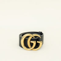 Gucci Black GG Marmont Wide Belt 30
