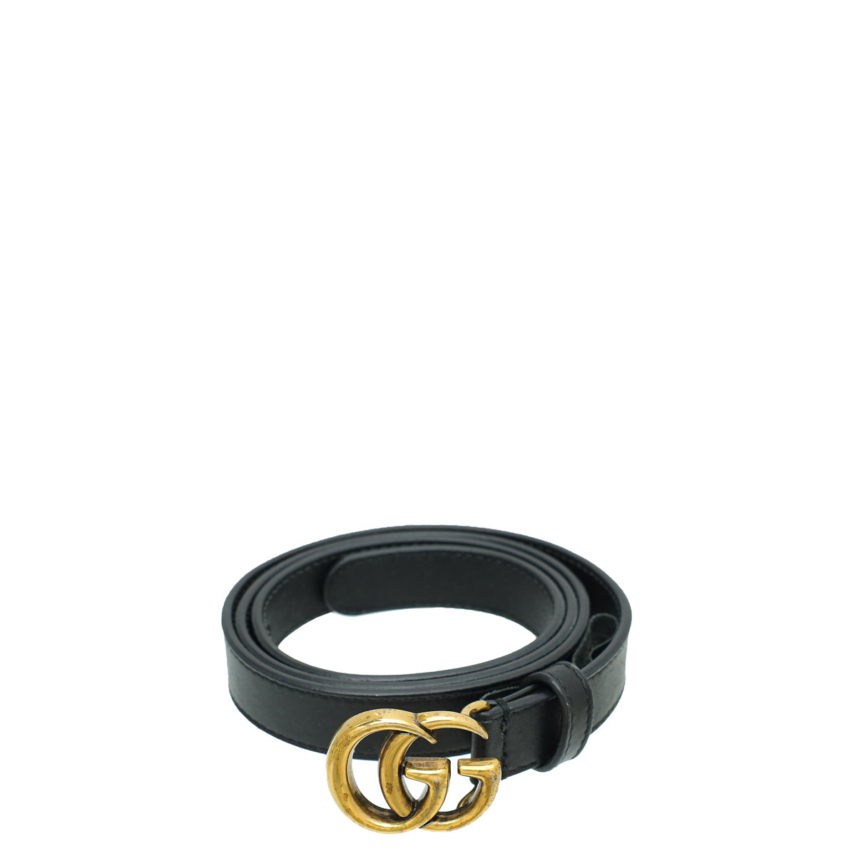 Gucci Black Double G Buckle Slim Belt 32-Gucci-THE CLOSET