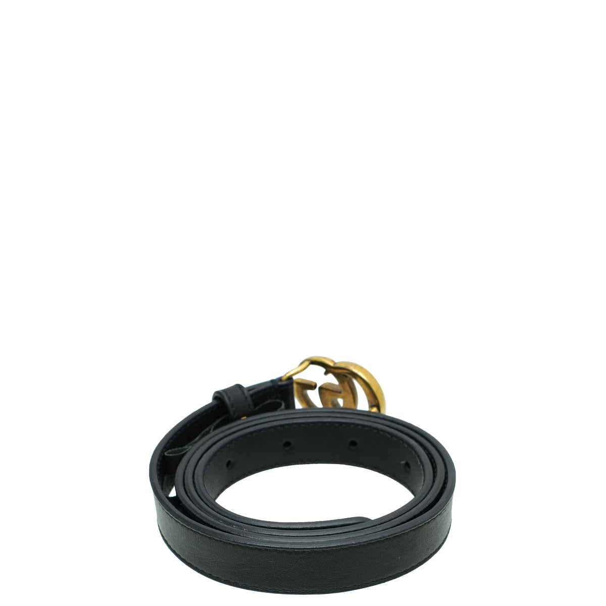 Gucci Black Double G Buckle Slim Belt 32-Gucci-THE CLOSET