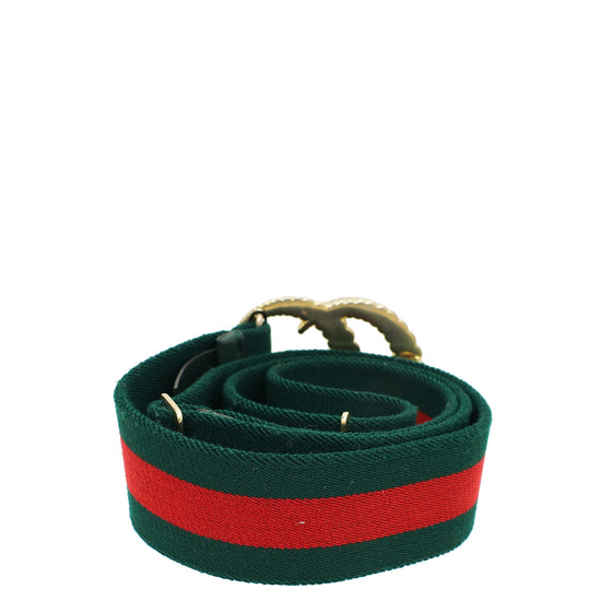 Gucci Bicolor Elastic GG Torchon Web 40mm Belt 36