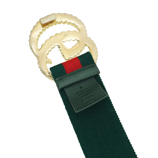Gucci Bicolor Elastic GG Torchon Web 40mm Belt 36