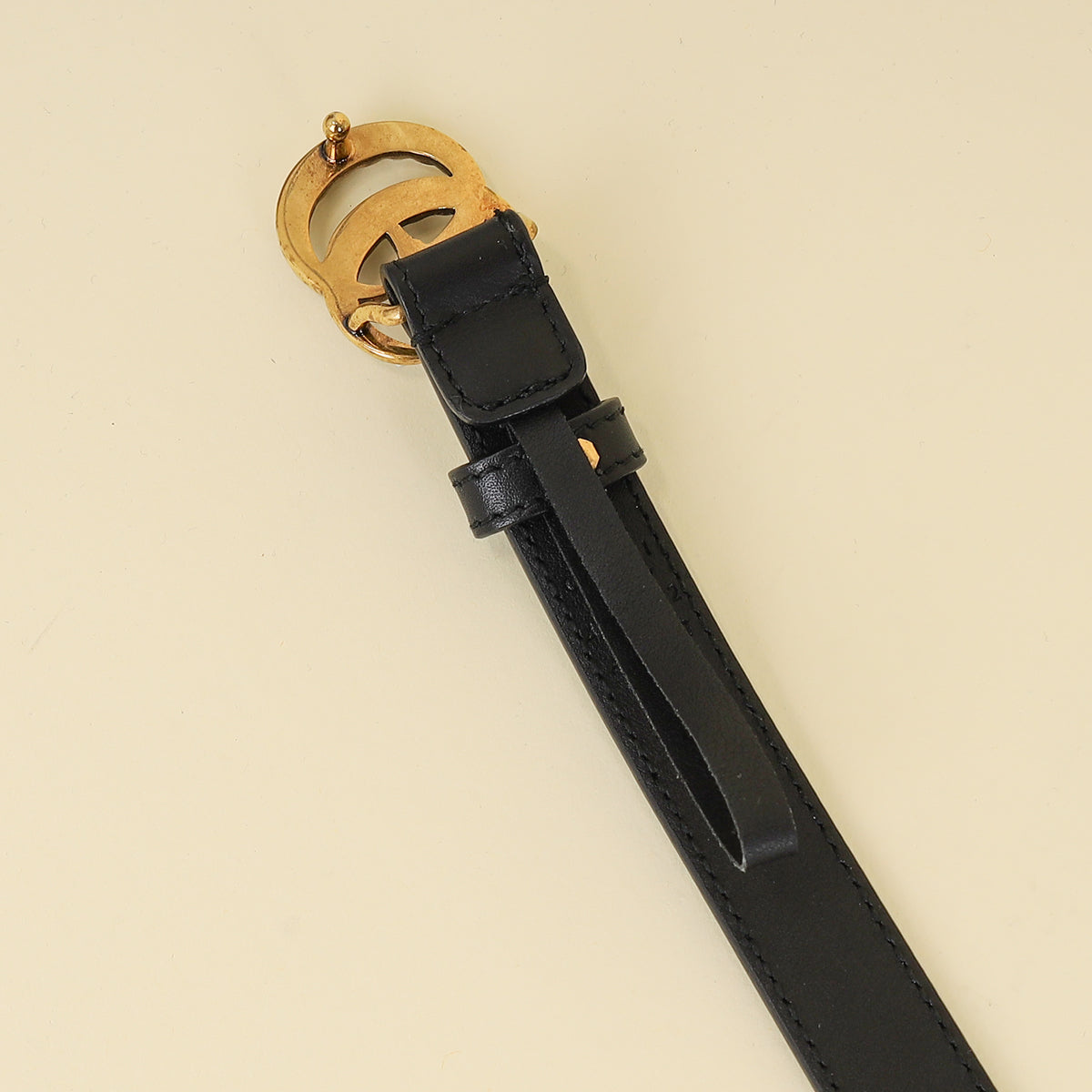 Gucci Black Double G Pearl 20mm Belt 34-Gucci-THE CLOSET