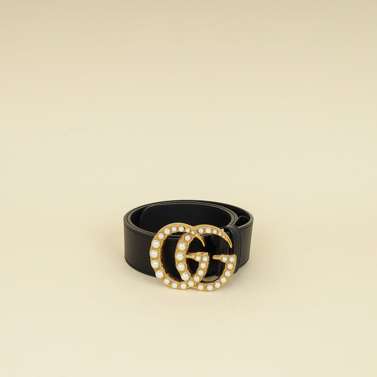 Gucci Black Double G Pearl 40mm Belt 30-Gucci-THE CLOSET