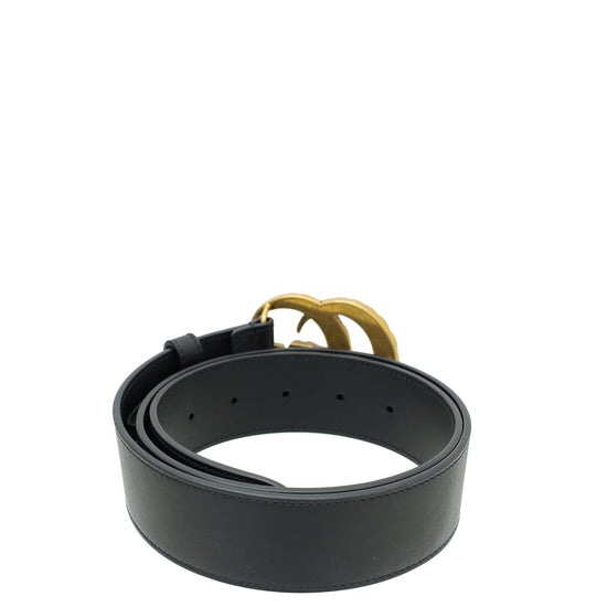 Gucci Black GG Pearl Buckle Belt 34