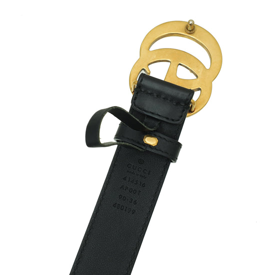 Gucci Black Double G Buckle Belt 36