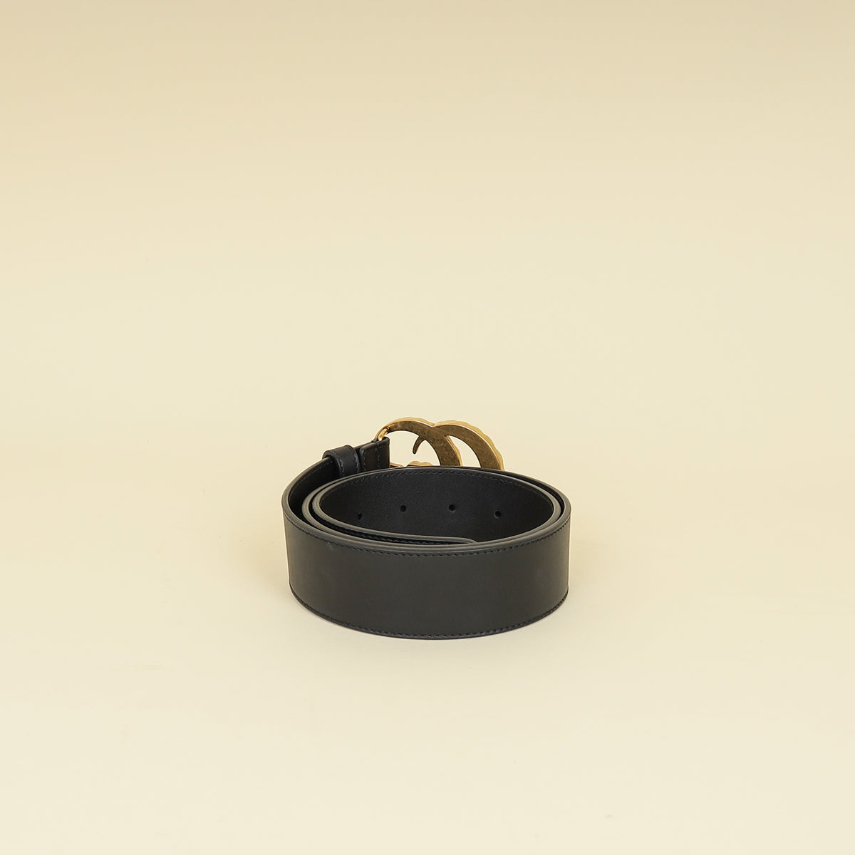 Gucci Black Double G Pearl Buckle 40mm Belt 32-Gucci-THE CLOSET