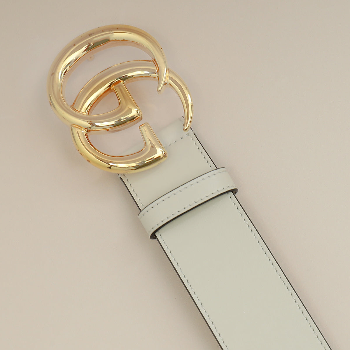 Gucci White Double G Buckle 40mm Belt 30-Gucci-THE CLOSET