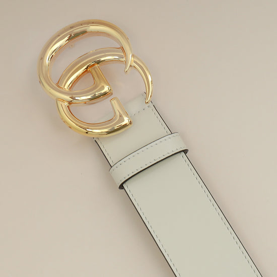 Gucci White Double G Buckle 40mm Belt 30-Gucci-THE CLOSET