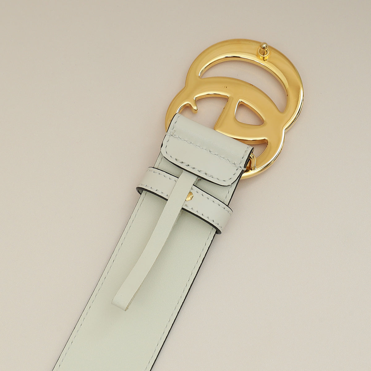 Gucci White Double G Buckle 40mm Belt 30-Gucci-THE CLOSET