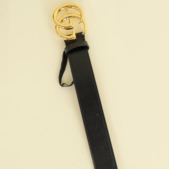 Gucci Black GG Marmont Thin Belt 34