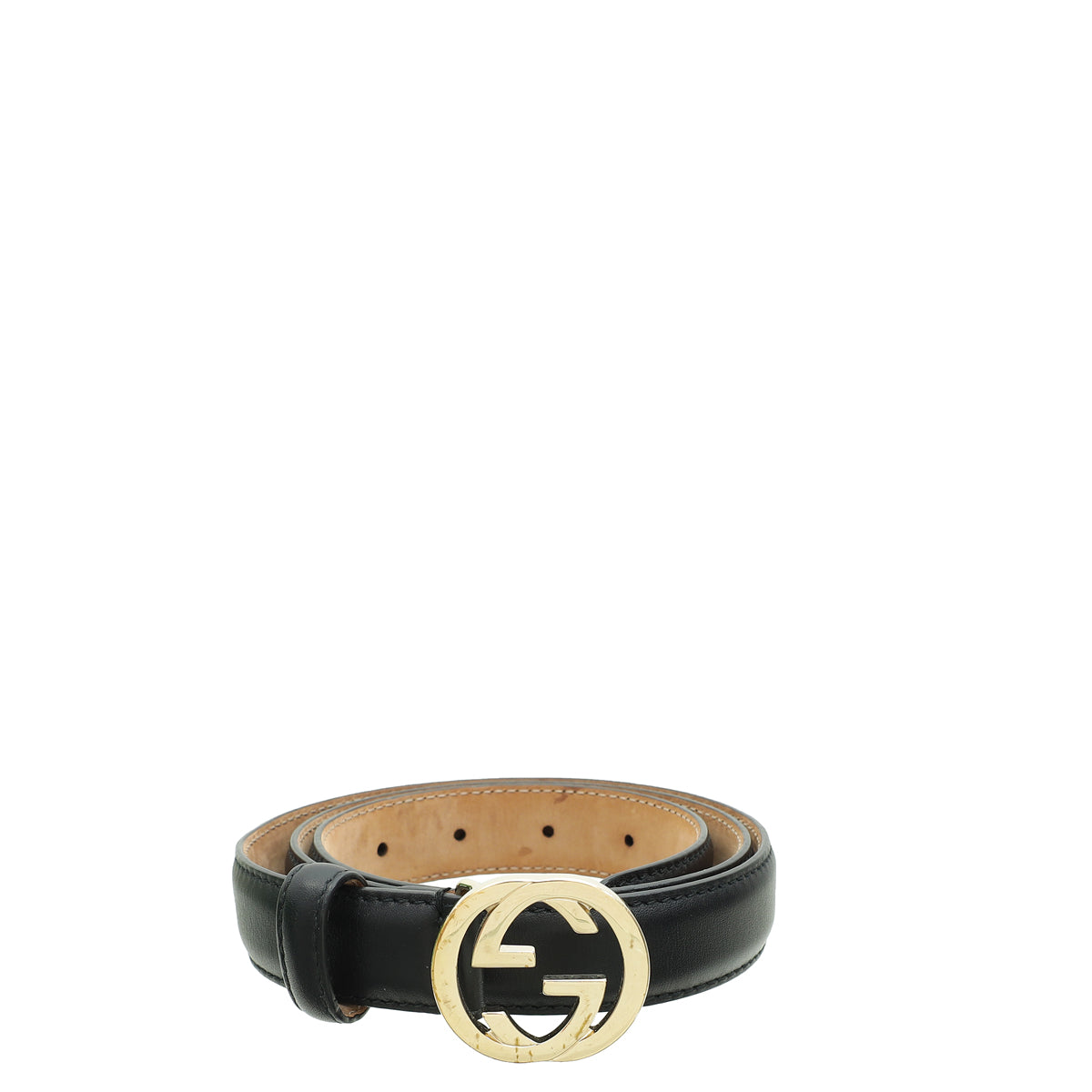 Gucci Black Interlocking G Buckle 25mm Belt 34-Gucci-THE CLOSET