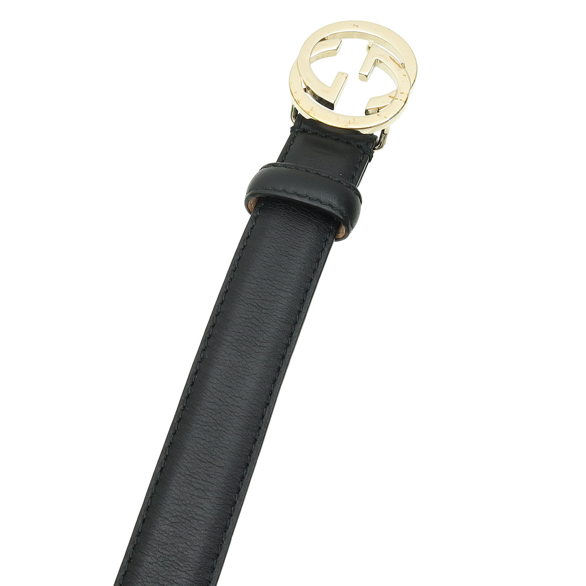 Gucci Black Interlocking G Buckle 25mm Belt 34