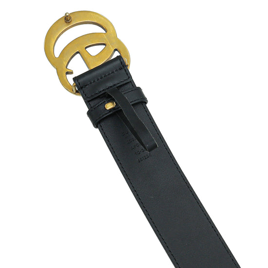 Gucci Black Double G Buckle Belt 36