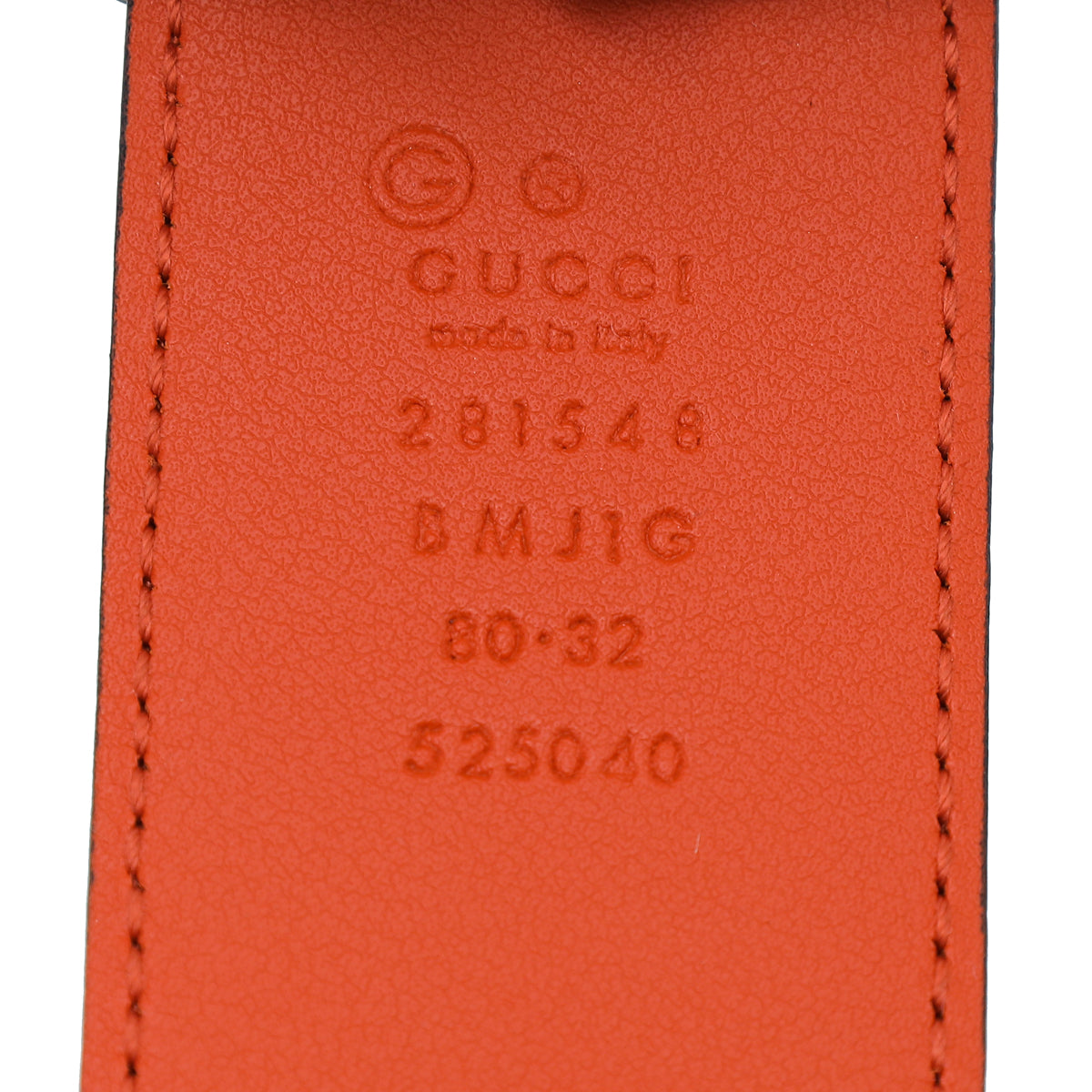 Gucci Orange GG Microguccissima Buckle Belt 32