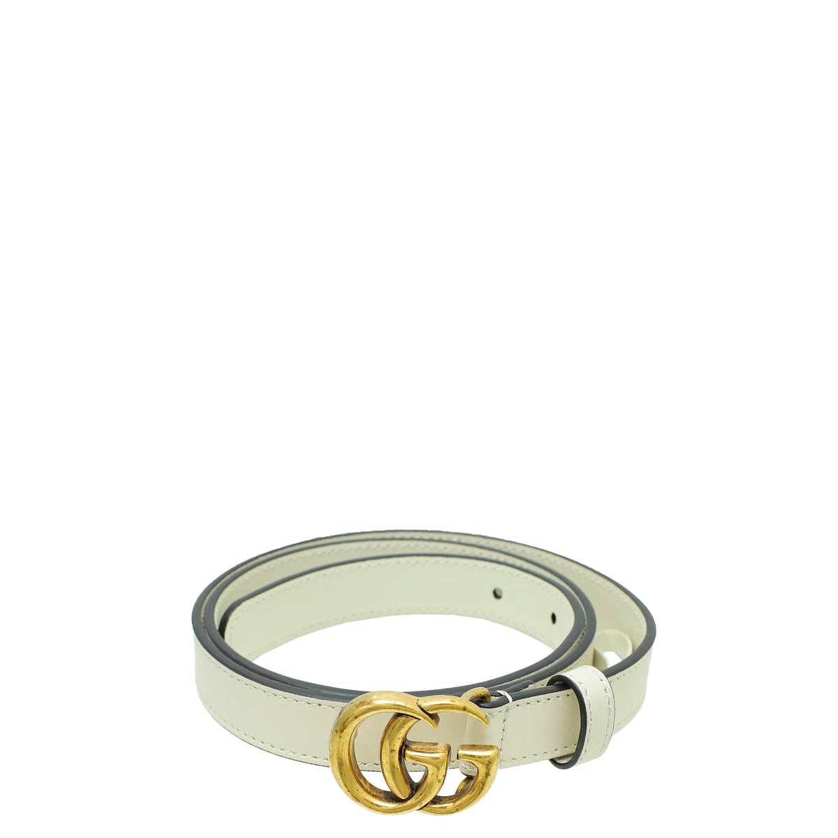 Gucci White Double G Buckle 20mm Belt 32-Gucci-THE CLOSET