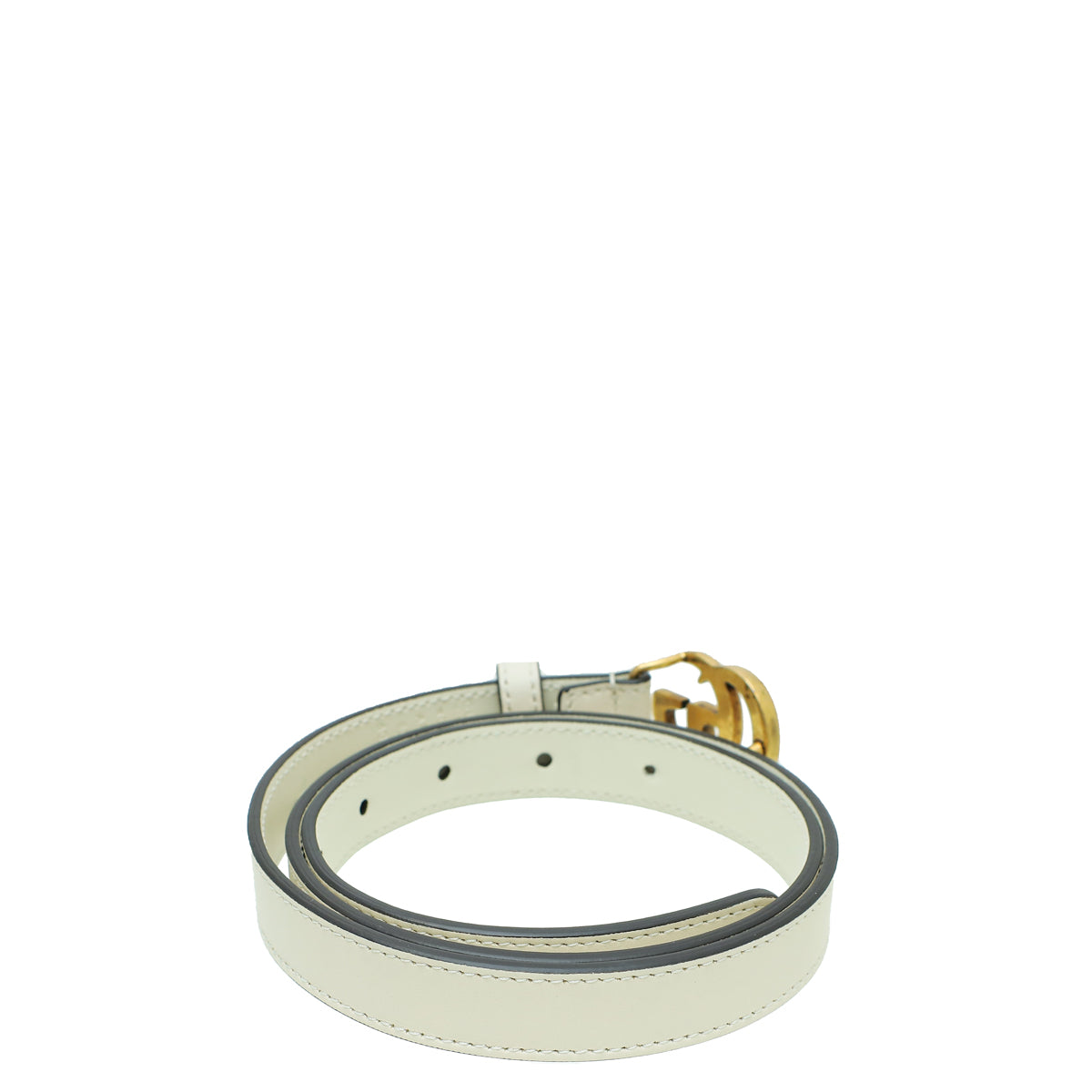 Gucci White Double G Buckle 20mm Belt 32-Gucci-THE CLOSET