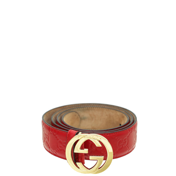 Red guccissima clearance belt