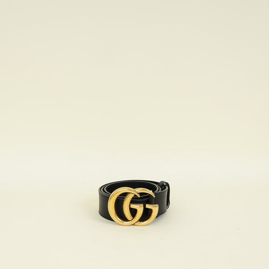 Gucci Black Double G Wide Belt 30