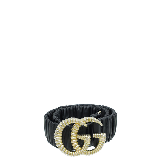 Gucci Black Torchon Double G Elasticized Belt 30