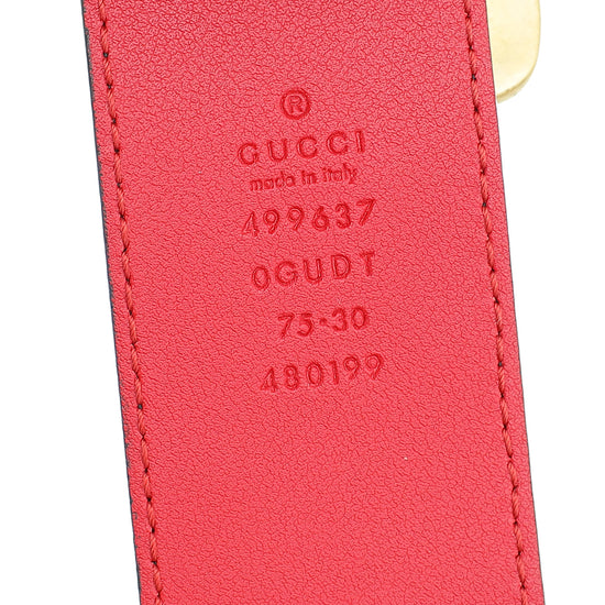 Gucci Bicolor Queen Margaret Bee Belt 30