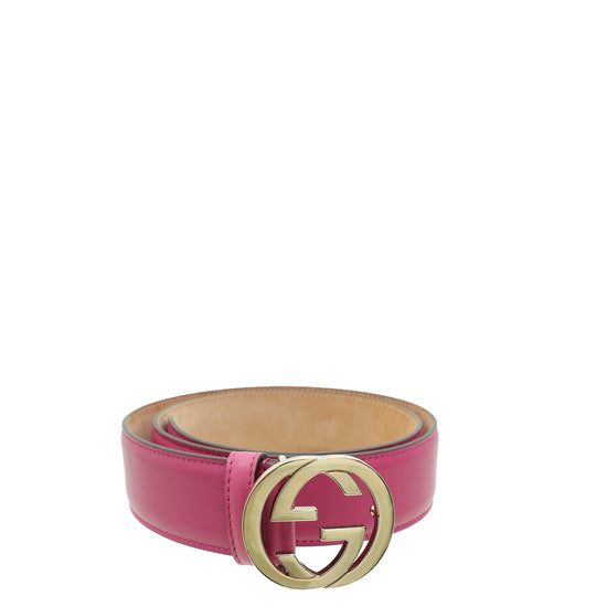 Gucci Fuchsia Interlocking G Buckle Belt 32