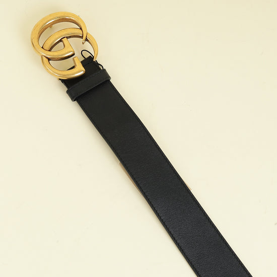 Gucci Black Double G Wide Belt 36