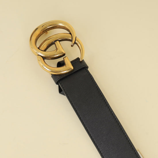 Gucci Black Double G Buckle Belt 30