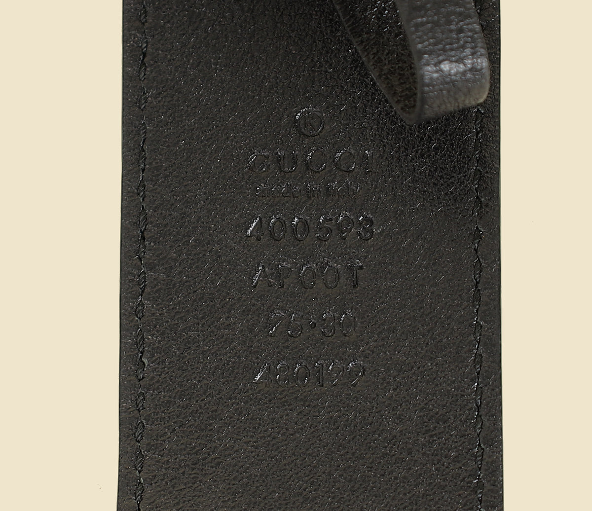 Gucci Black Double G Buckle Belt 30