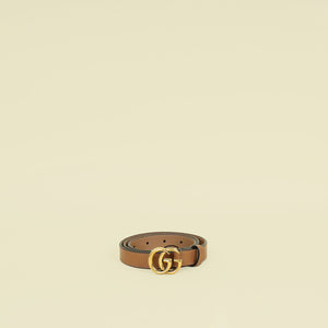 Gucci Light Brown GG Buckle Thin Belt 32