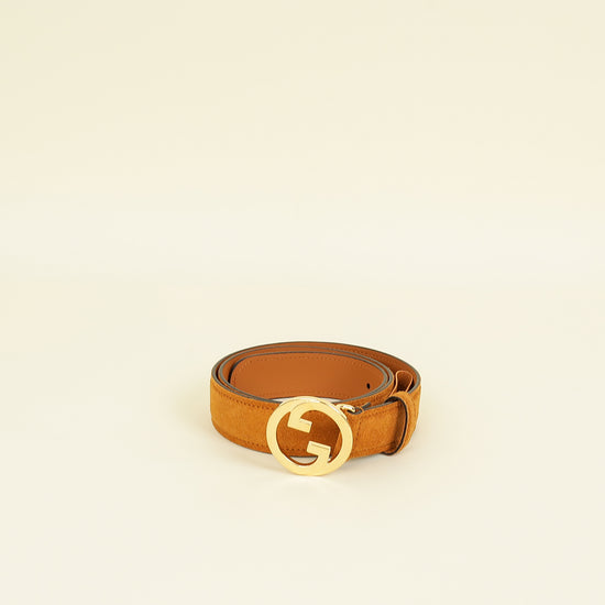 Gucci Tan Brown GG Blondie Belt 30