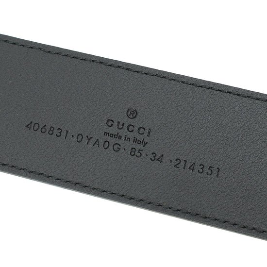 Gucci Black Double G Buckle Belt 34