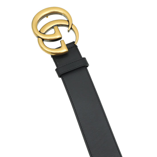 Gucci Black Double G Buckle Belt 34