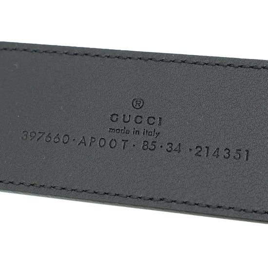 Gucci Black Double G Buckle Belt 34