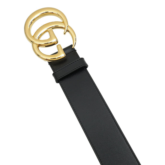 Gucci Black Double G Buckle Belt 36