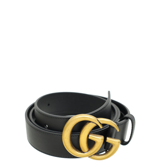 Gucci Black Double G Buckle Belt 38