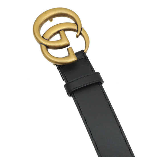 Gucci Black Double G Buckle Belt 38