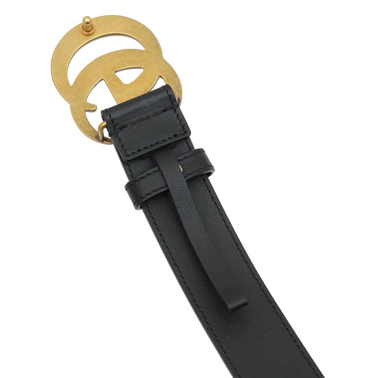 Gucci Black Double G Buckle Belt 38