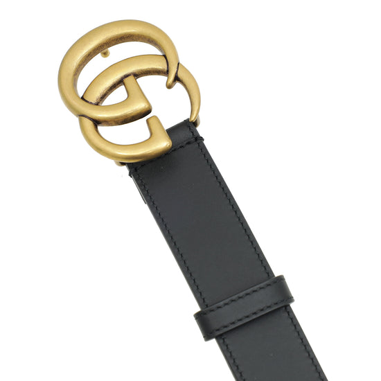 Gucci Black Double G Buckle Belt 36