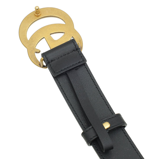 Gucci Black Double G Buckle Belt 36