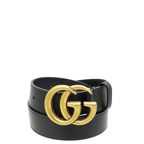 Gucci Black Double G Buckle Belt 36