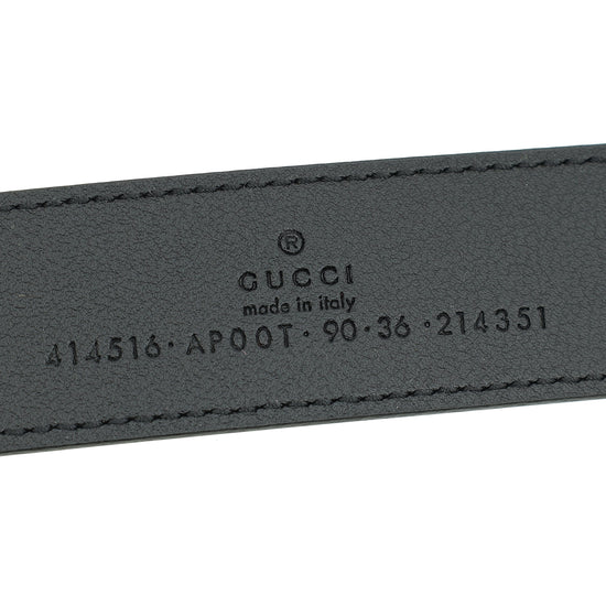 Gucci Black Double G Buckle Belt 36