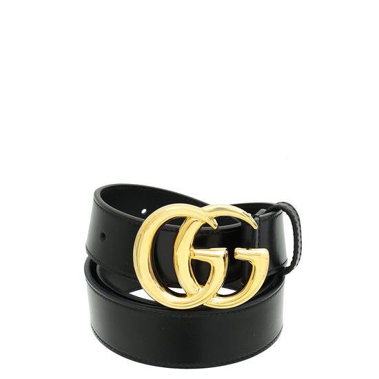 Gucci Black Double G Buckle Belt 34